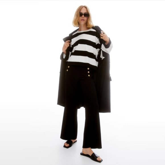 H&M black sailor wide leg pants M - Picture 1 of 6